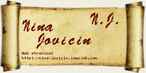 Nina Jovičin vizit kartica